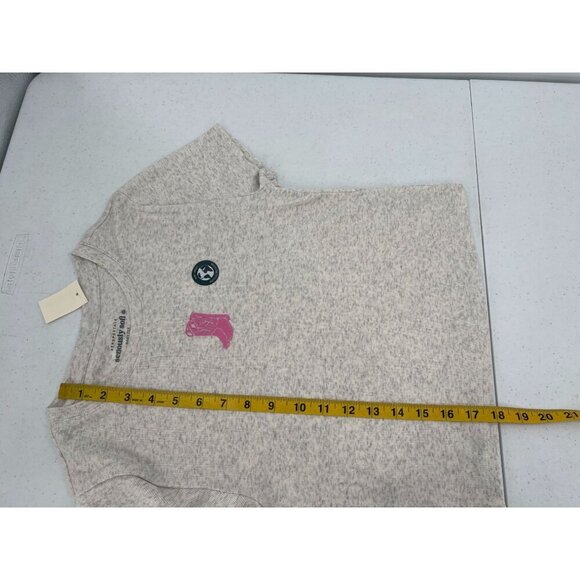 Aeropostale Seriously Soft Baby Tee L Beige Pink Embroidered Cowboy Boot Graphic - Picture 10 of 11